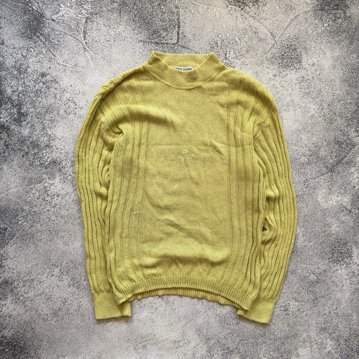 Stone Island Vintage Knitted Sweater Center Logo 1980s M Size 