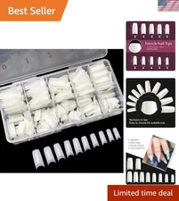 500PCS Natural Acrylic False Nails Tips - 10 Sizes for Beautiful DIY Manicure