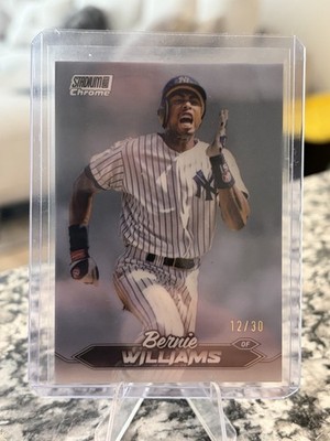 2024 Topps Stadium Club Bernie Williams #196 Chrome Pearl White Refractor /30