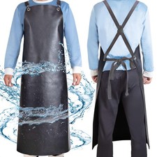 Waterproof Rubber Apron 48 Inch XL Anti-Tear Heavy Duty Vinyl Adjustable Black