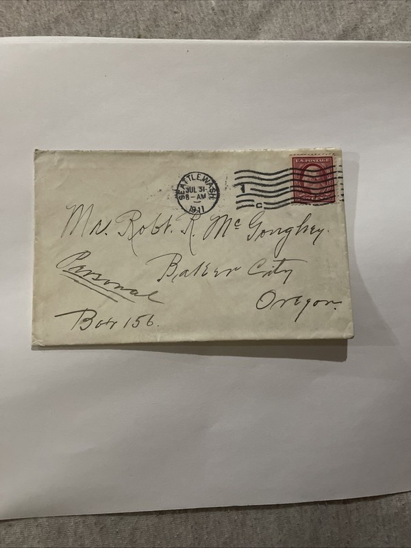 1911 Seattle Washington 2 Cent Cover To Baker City Oregon 