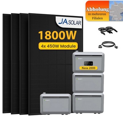 1800W Balkonkraftwerk Bifazial mit 2048Wh Speicher Growatt NEXA 2000 All-in-one