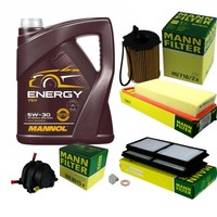 Mann Inspektionspaket Filterset 5L Mannol Energy 5W-30 FüR Mazda 2 1.4 MZR-CD