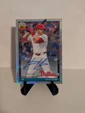 2026 Topps Chrome 1991 Insert Otto Kemp AUTO Blue Crackle Foil /299 Phillies