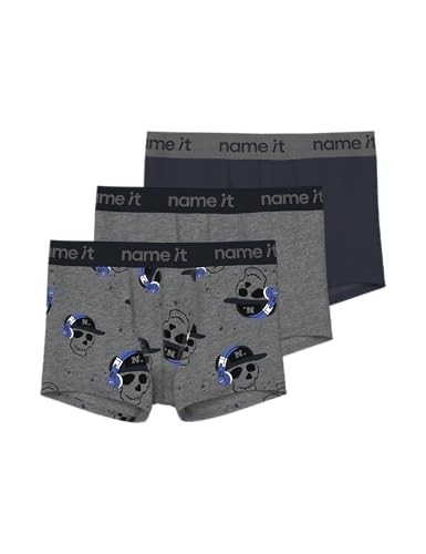 Name It Jungen Nkmboxer 3P Mel Skull Dark Grey Melange GrößE-image