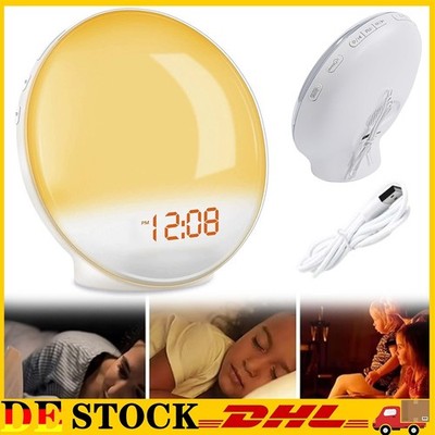Tageslichtwecker,Geschenke Lichtwecker Wecker Digital Wake up Light Mit FM Radio