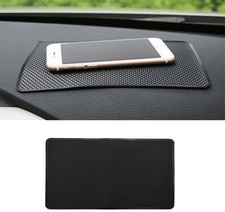 Anti-Slip Car Dashboard Silicone Pad Gripping Mat 10x6 Inch Black Grid Sticky