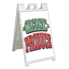ORGANIC PRODUCE Signicade 24x36 Aframe Sidewalk Sign Banner Decal VEGGIES