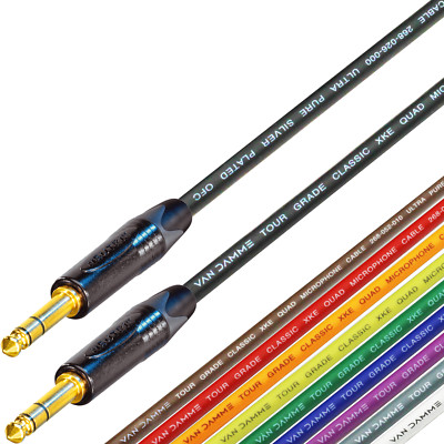 Starquad TRS Klinke Kabel Van Damme 6,35mm 1/4'' schwarz gold Neutrik Leitung symmetrisch