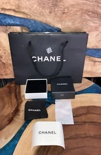"EMPTY BOX SET" Chanel Jewelry Box, Dust Bag, Tags & Shopping Bag.