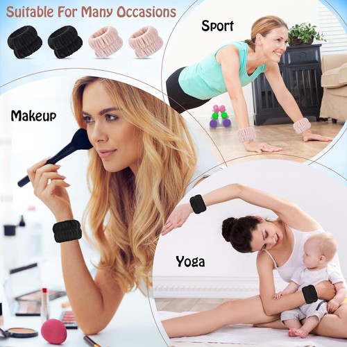 Wrist Bands for Washing Face 4Pcs Spa Face Washing s, Arm Wrist Towels for Washi - Picture 6 of 8