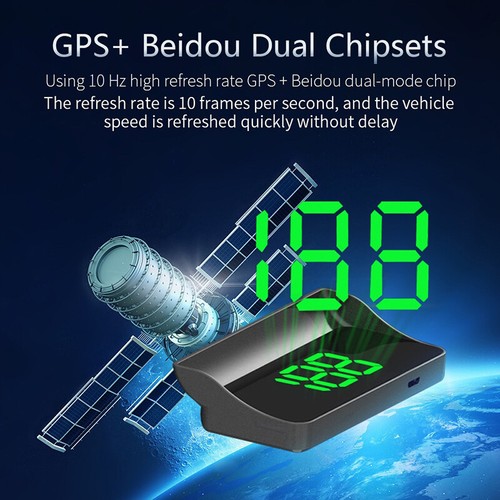 Car Head Up HD Display GPS Speedometer Speed Digital HUD Windshield Projector - Photo 5/15