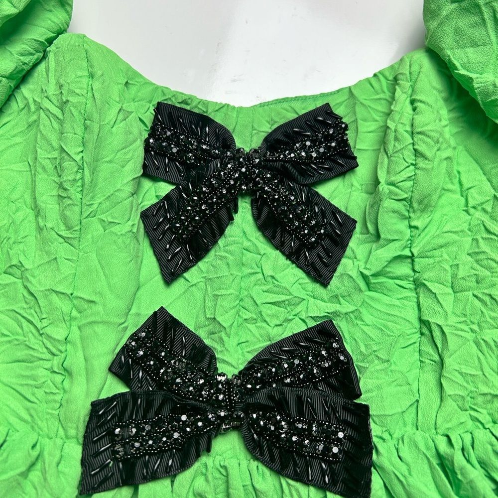 Massimo Dutti short creased-effect dress with ties studio sz xs/s thumbnail 3