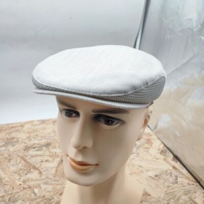 Gr.56 Leichte Sommer Flat Cap Ancona Göttmann Schiebermütze Hellgrau