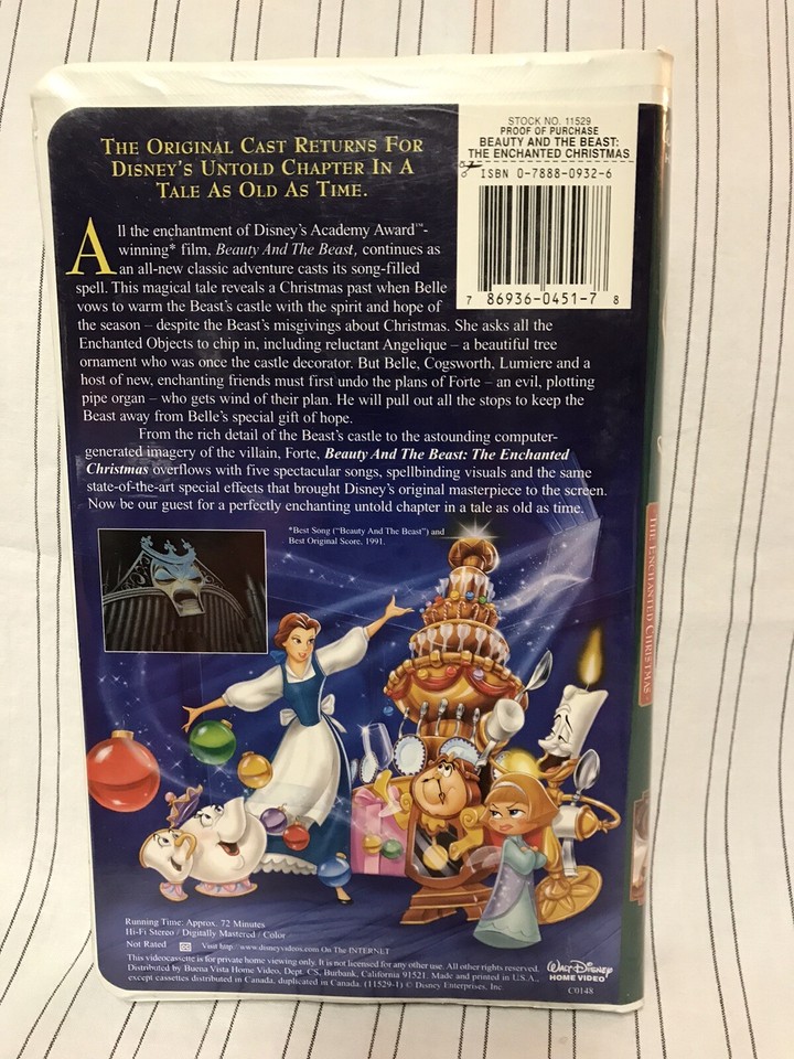 Disney’s Beauty And The Beast The Enchanted Christmas VHS eBay