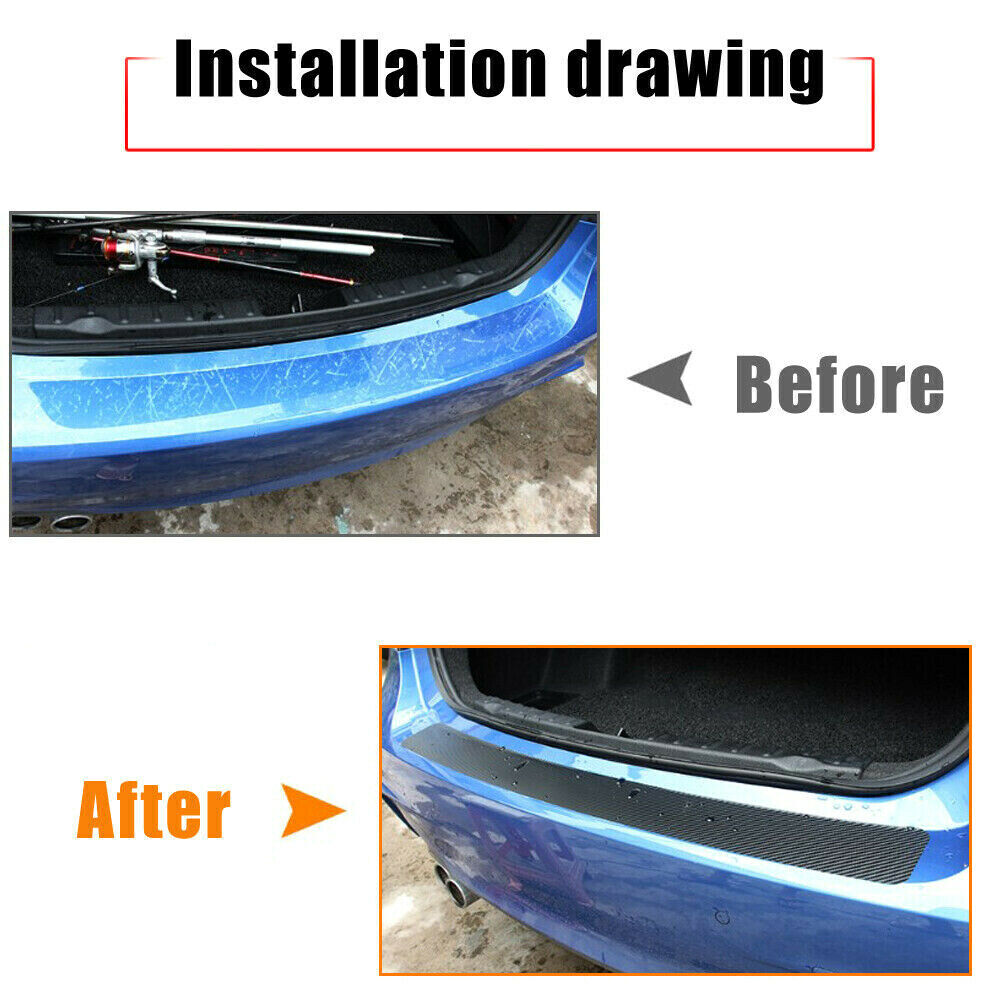 Car Rear Bumper Trunk Protector Corner Trim Sticker Carbon Fiber Accessories Car