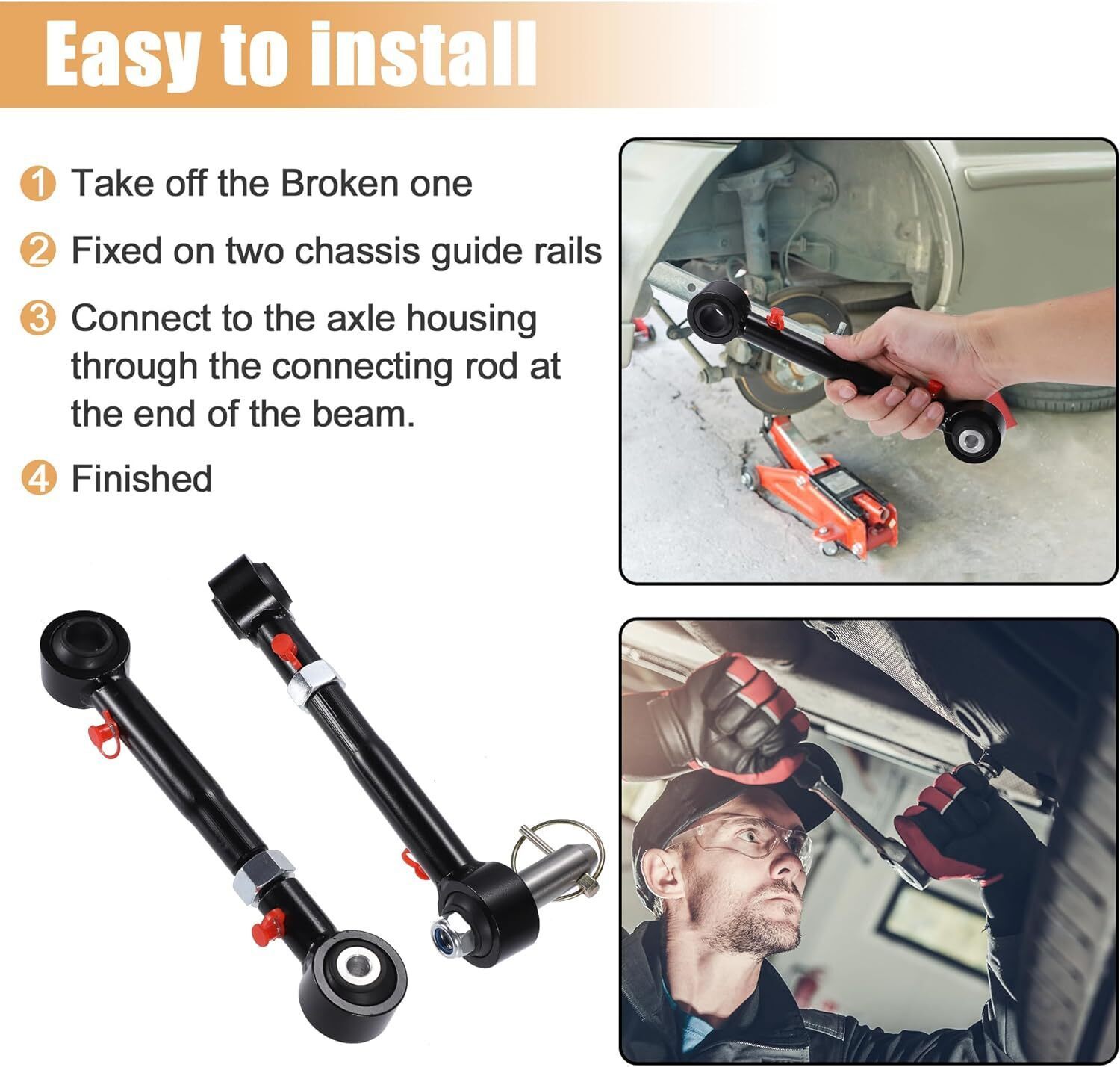 For 1998-2006 Jeep Wrangler TJ 2.5-6" Front Sway Bar Link Quicker Disconnects 