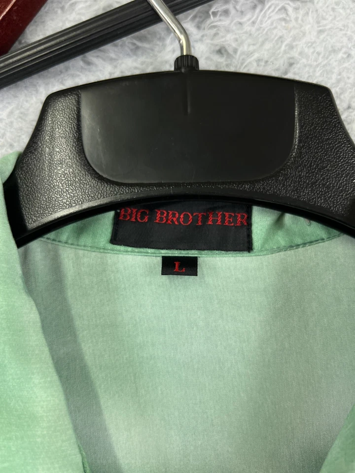 Рубашка мужская Big Brother большая зеленая классическая карточка деревянный серфинг цветочный гибискус полиуретан - Изображение 3 из 4