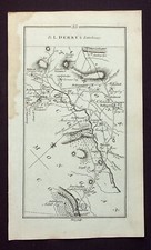 IRELAND, AUGHER, CLOGHER, OMAGH, STRABANE,  antique map, Taylor & Skinner, 1778