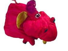 Fisher Price Big Things Pink Nylon Elephant Plush 27" VTG 1994 Stuffed Animal