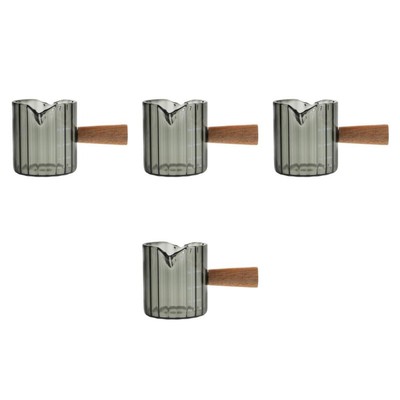  4 Stück Espresso-Messbecher, Glas, 90 ml, kleines Espresso-Schnapsglas mit