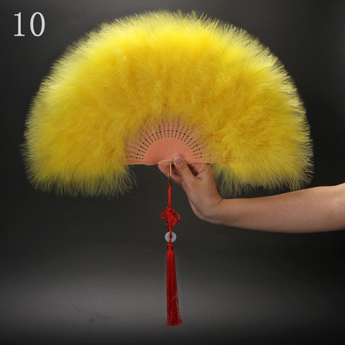 Colorful Large Folding Feather Fan Wedding PROM Party Costume Fancy Dress 1920s - Picture 27 of 30