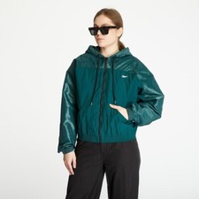 Reebok Womens Shiny Woven Jacket - Forest Green / Large