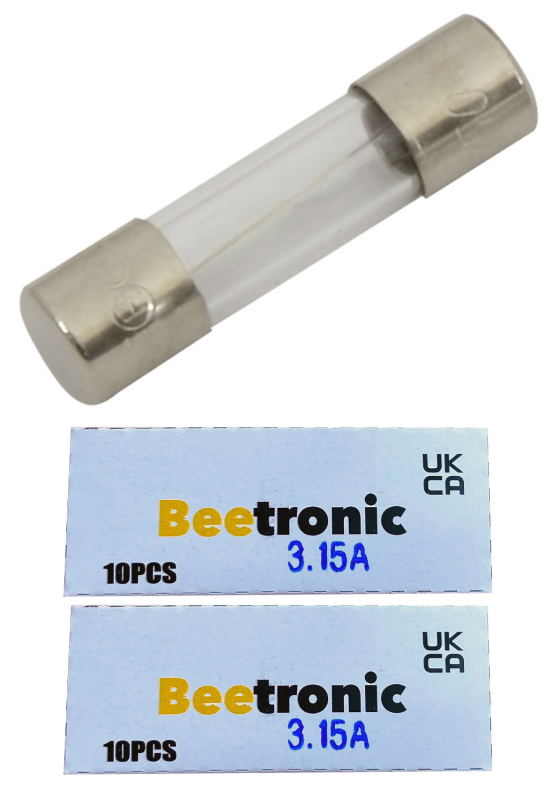 Beetronic 20 x F3.15A 3.15 Amp Quick Blow Fast Acting Glass Fuse 20x5mm 250v