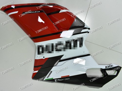For 2007-2011 Ducati 848/1098 Red White ABS Injection Mold Bodywork Fairing Kit - Picture 4 of 9
