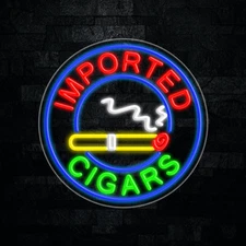Imported Cigars LED Neon Sign 26" x 26" #31822