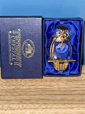 24k vergoldete Eule Figur Fenstersauger Kristall Versuchungen/Tipperary verpackt