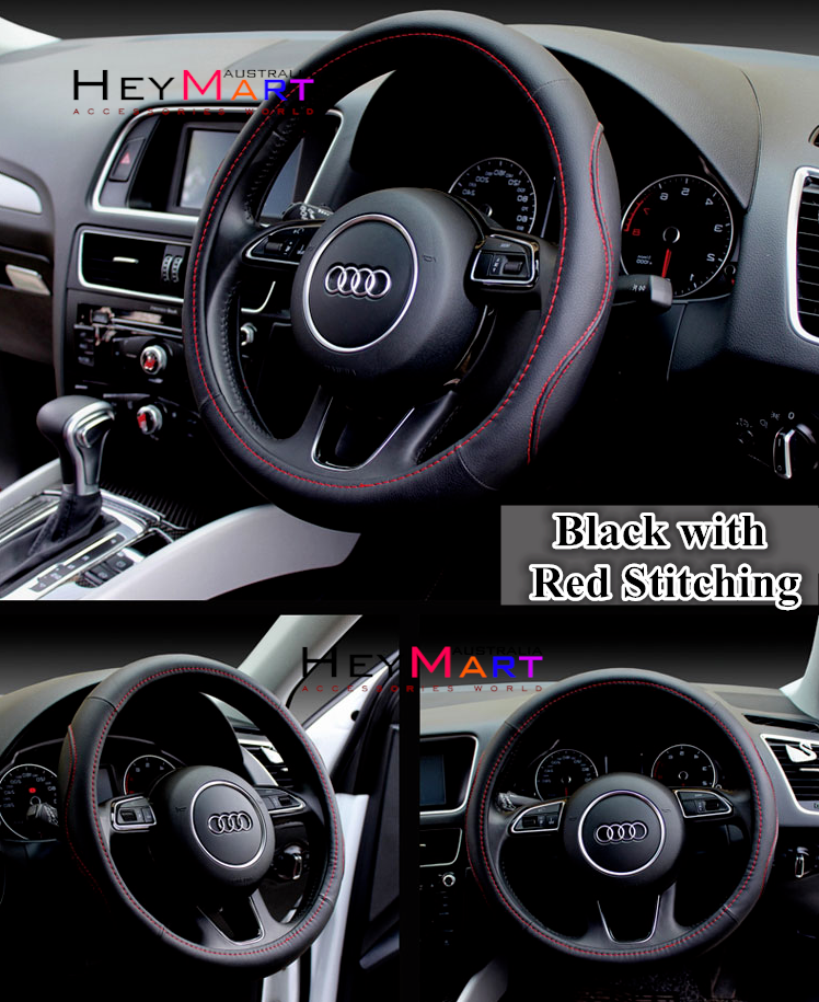 Universal 38cm Faux Leather Car Steering Wheel Cover Car Steering Wheel