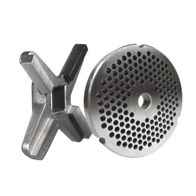 Grinder Knife and Plate Combo for #32 Grinders Universal Plate 3/16'' Holes and K