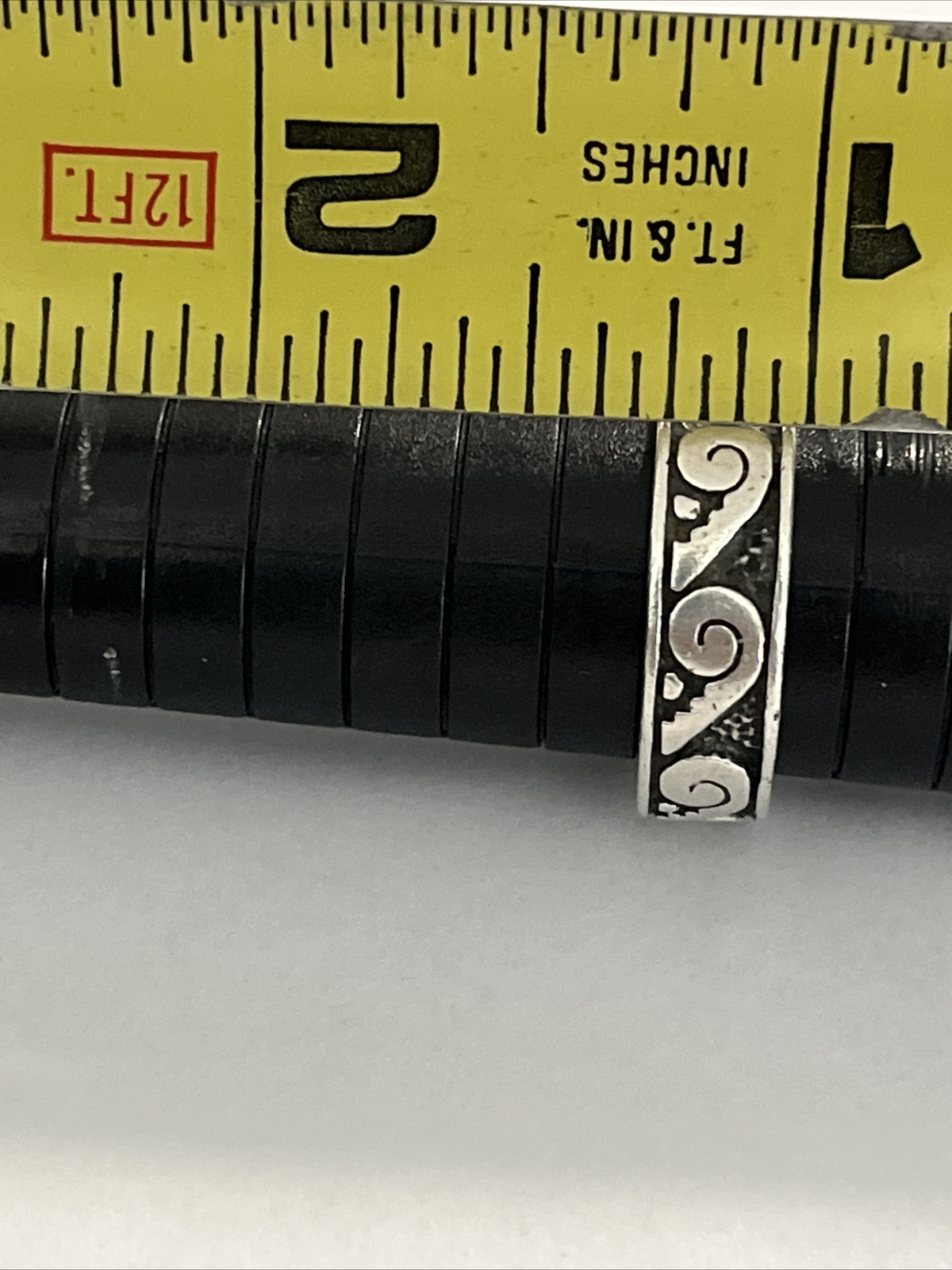 Vintage Sterling Silver wave pattern Ring Signed … - image 8