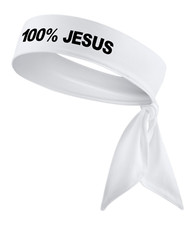 100 Jesus Sports Head Tie Headband Soccer F tbol Football White Gold Black