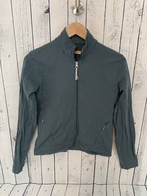 LUCY TECH Full Zip Gray Blue Athletic Jacket Size Small Pockets