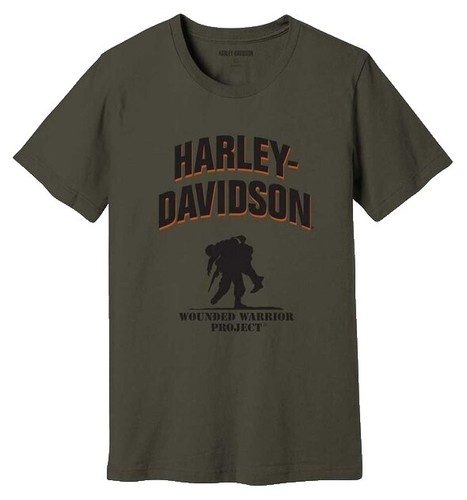 T-shirt Motard Harley-Davidson Vert, Homme Taille L – Coton, Imprimé Graphique