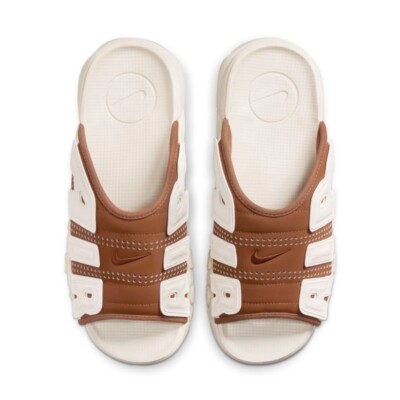 新品26CM Air More Uptempo Slide Sail/Brown Nike Air More Uptempo Slide Sail Brown FQ8700-200/FQ8699-200 Men's