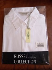 Image of Russell Collection Ladies Easy Care Oxford White Short Sleeve Shirt Size XL (6)