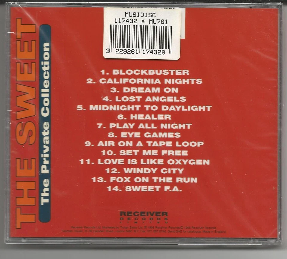 THE SWEET - Private Collection - CD 1995 Receiver/UK - NEU/OVP/NEW - 14 tracks - Bild 2 von 2