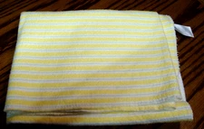 Vtg Carter's Yellow Striped Baby Receiving Crib Blanket 100%Cotton Soft      508