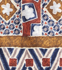 Omaggio by Robert Talbott 100 Silk Tie. Geometric Patterns Navy Gold Red