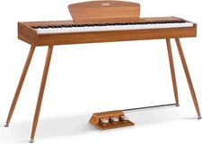 Donner DDP-80 Digital Piano 88 Weighted Key Retro Wood Color | Upgraded Sound