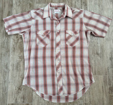 VINTAGE WRANGLER SINGLE NEEDLE TAILORING USA MADE SS PEARL SNAP SHIRT-16 1/2