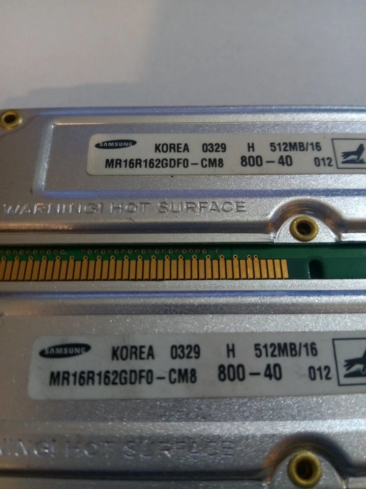 1GB 2X 512MB RAMBUS MEMORY 512/16 800-40 MR16R162GDF0-CM8 - Image 2 of 4
