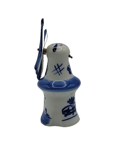 Delfter blau weiß Miniatur Keramik Windmühle bewegliche Klingen Salz ODER Pfefferstreuer  - Bild 4 von 10