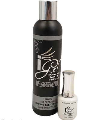 Igel Impeccable Soak off Gel - NO CLEANSE GEL TOP COAT - Choose Size