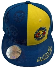 America CA Soccer Hat Yellow Fitted 58 cm Size Medium Embroidered w/ Tags Rhinox