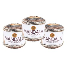  3 Pack Lion Brand Yarn 528-203BQ Mandala Thick  Quick Bulky Yarn, Stairwell