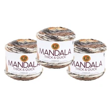 (3 Pack) Lion Brand Yarn 528-203BQ Mandala Thick & Quick Bulky Yarn, Stairwell
